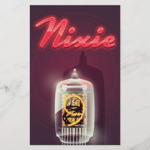 Nixie Tube vintage poster Stationery