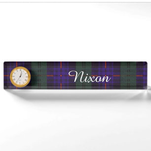 Nixon family clan Plaid Scottish kilt tartan Nameplate