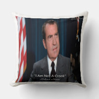 Nixon & I Am Not A Crook Cotton Pillow