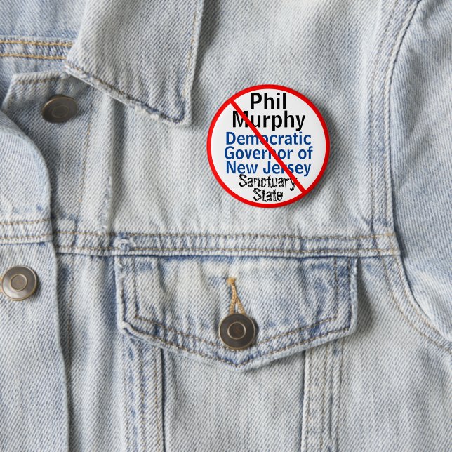 NJ Governor Murphy Democrat EDIT Any Name 2 Inch Round Button (In Situ)