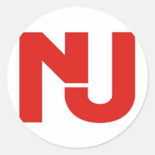 NJ Graphic (Red) Classic Round Sticker