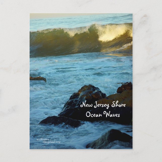 NJ Shore Ocean Waves Postcard (Front)