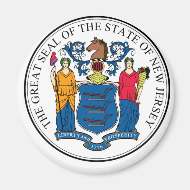 NJPI New Jersey State Seal Magnet (Front)