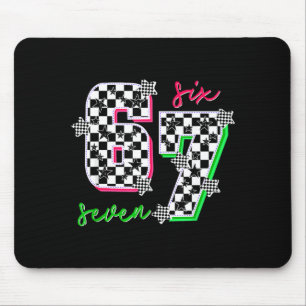 Nk And Green 67 Six Seven Meme Checkered 6 7 Girls Mouse Pad