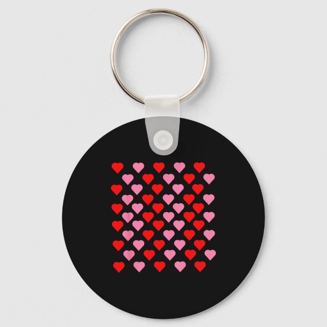 Nk And Red Hearts Lovers Funny Valentine’s Day Hum Keychain (Front)