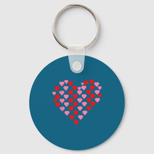 Nk And Red Hearts Lovers Funny Valentine’s Day Hum Keychain (Front)