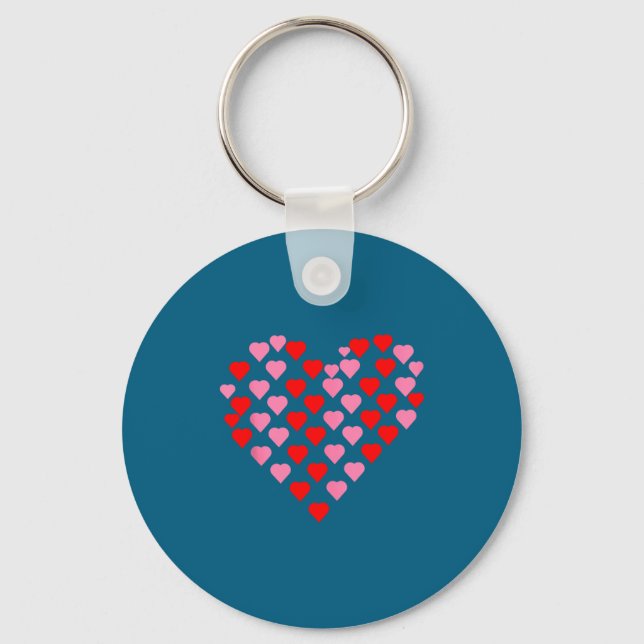 Nk And Red Hearts Lovers Funny Valentine’s Day Hum Keychain (Front)