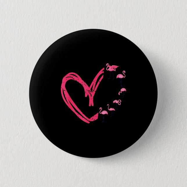 Nk Animal Valentines Day Gift Flamingo  2 Inch Round Button (Front)
