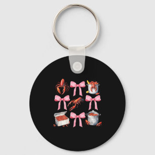 Nk Bow Cute Coquette Crawfish Boil Y2k Girl Aesthe Keychain