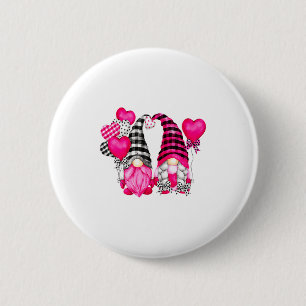 Nk Buffalo Plaid And Heart Balloons Valentines D _ 2 Inch Round Button