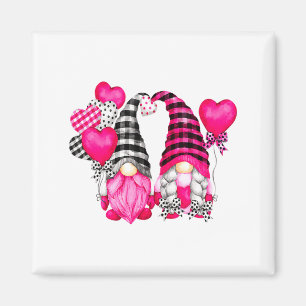 Nk Buffalo Plaid And Heart Balloons Valentines D  Magnet