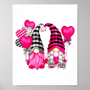 Nk Buffalo Plaid And Heart Balloons Valentines D  Poster
