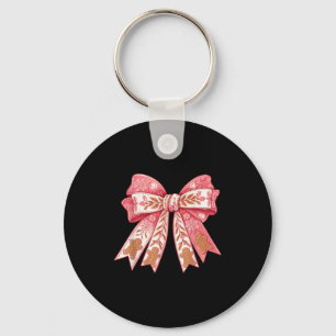 Nk Coquette Bow Christmas Gingerbread Man Girly Xm Keychain