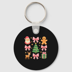 Nk Coquette Bow Christmas Tree Santa Gingerbread X Keychain