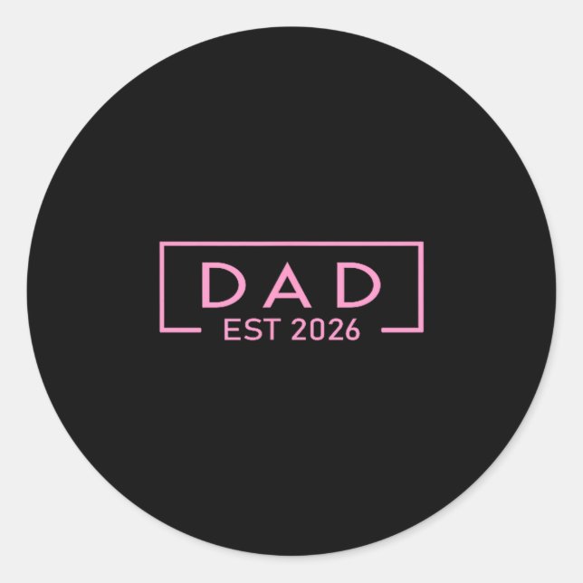 Nk Dad Est. 2026 Logo Father 2026 Loading New Dad  Classic Round Sticker (Front)