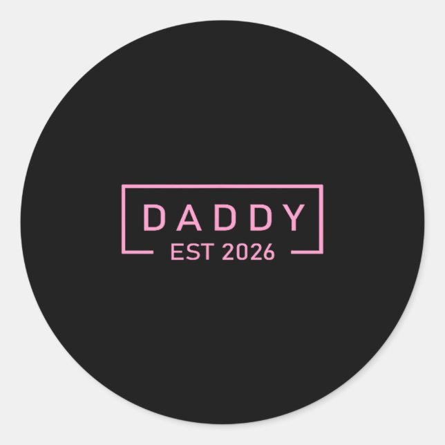 Nk Daddy Est. 2026 Logo Father 2026 Loading New Da Classic Round Sticker (Front)