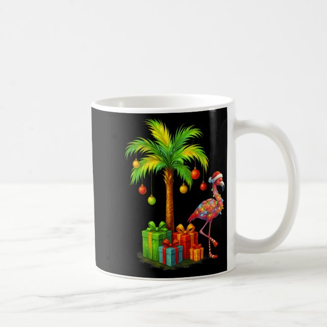 Nk Flamingo Christmas Palm Tree Trocal Xmas  Coffee Mug (Right)
