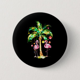 Nk Flamingo Christmas Palm Tree Trocal Xmas Holida 2 Inch Round Button