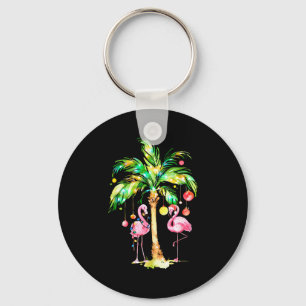 Nk Flamingo Christmas Palm Tree Trocal Xmas Holida Keychain