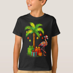 Nk Flamingo Christmas Palm Tree Trocal Xmas  T-Shirt