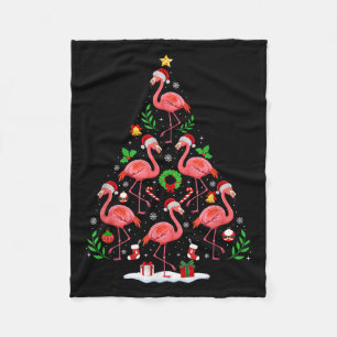 Nk Flamingo Christmas Tree Lights Santa Hat Xmas P Fleece Blanket