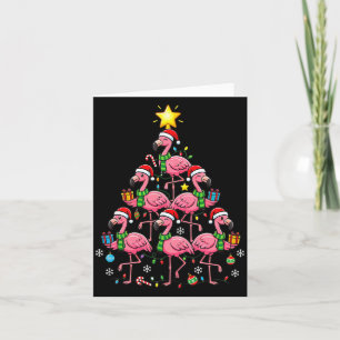 Nk Flamingo Christmas Tree Santa Flamingo Holiday  Card