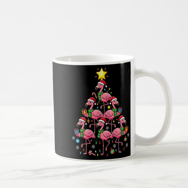 Nk Flamingo Christmas Tree Santa Flamingo Holiday  Coffee Mug (Right)