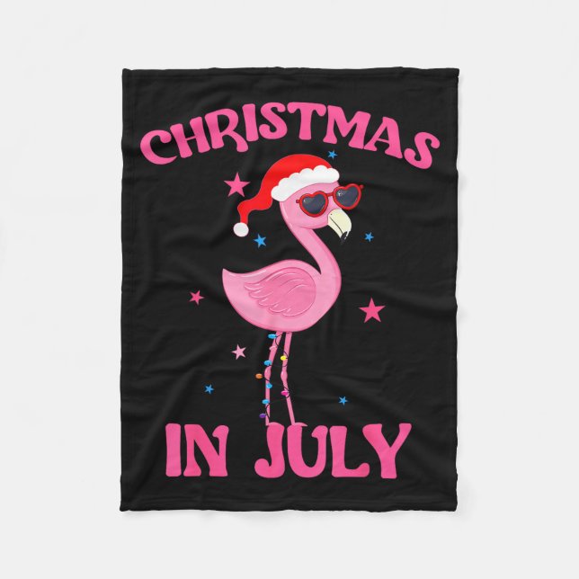 Nk Flamingo In Santa Hat Christmas In July Girl  Fleece Blanket (Front)