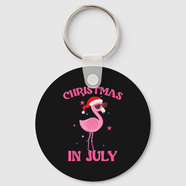 Nk Flamingo In Santa Hat Christmas In July Girl  Keychain (Front)