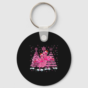 Nk Flamingo Santa Hat Leopard Christmas Tree Xmas  Keychain