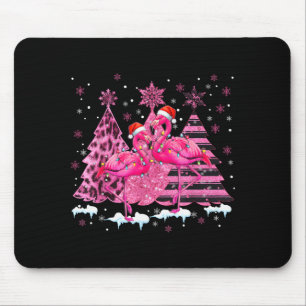Nk Flamingo Santa Hat Leopard Christmas Tree Xmas Mouse Pad