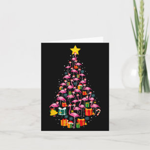 Nk Flamingo Santa Merry Christmas Tree Lights Wome Card