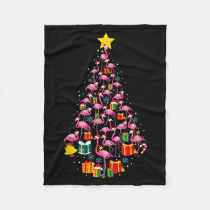 Nk Flamingo Santa Merry Christmas Tree Lights Wome Fleece Blanket