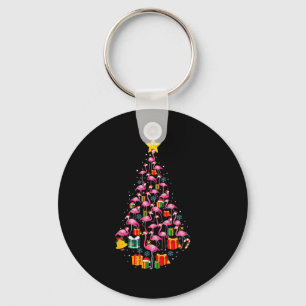 Nk Flamingo Santa Merry Christmas Tree Lights Wome Keychain