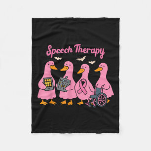 Nk Goose Ribbon Speech Language Pathologist Therap Fleece Blanket