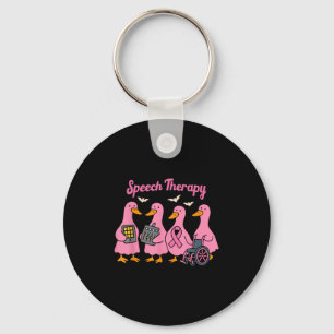 Nk Goose Ribbon Speech Language Pathologist Therap Keychain