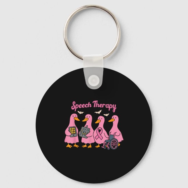 Nk Goose Ribbon Speech Language Pathologist Therap Keychain (Front)