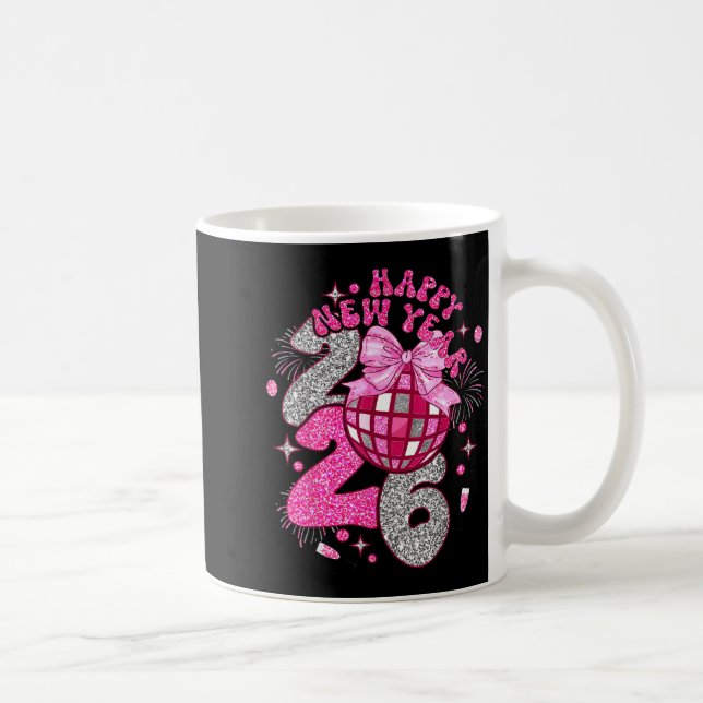 Nk Happy New Year 2026 Bow Disco  Coffee Mug (Right)