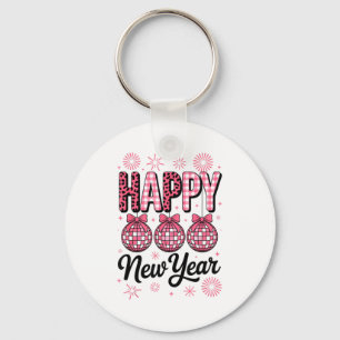 Nk Happy New Year Disco Ball Leopard For Women Gir Keychain