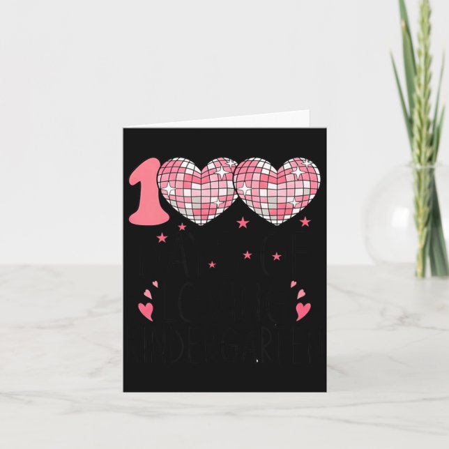 Nk Heart Kindergarten Valentine 100 Days For Girl  Card (Front)