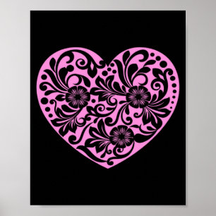 Nk Heart With Flowers Cut Out Cute Valentine Fav  Poster