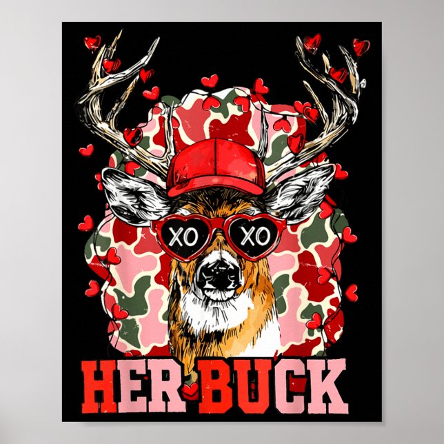 Nk Her Buck Camo Deer Hunting Camouflage Matching  Poster (Front)