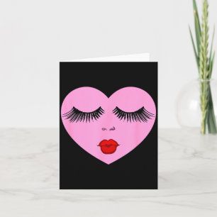 Nk Lady Heart With Eyelashes Valentines Day Kiss  Card