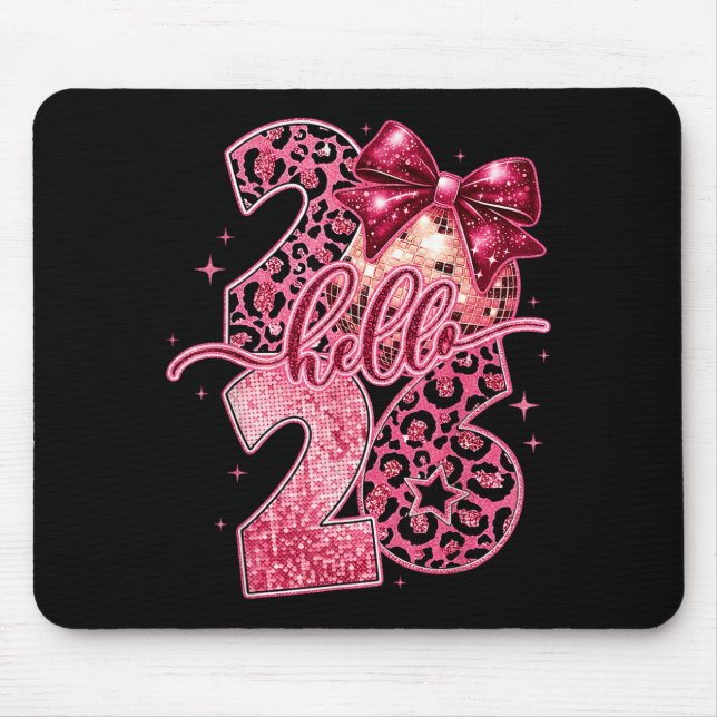Nk Leopard Hello 2026 Happy New Year Party Nye  Mouse Pad (Front)