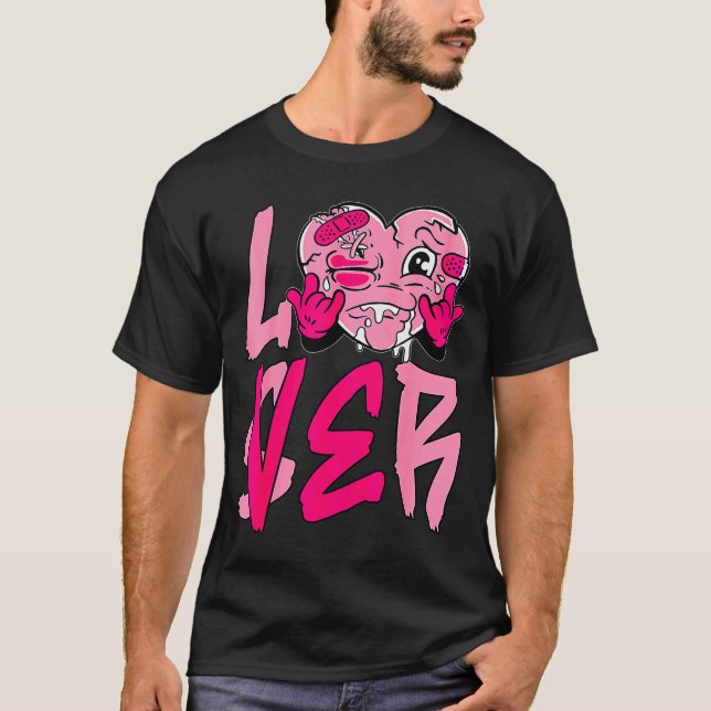 Nk Loser Lover Nk Drip Heart Matching Tee For Men  (Front)