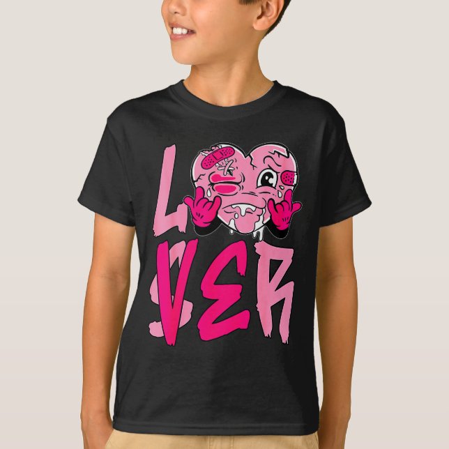 Nk Loser Lover Nk Drip Heart Matching Tee For Men  (Front)