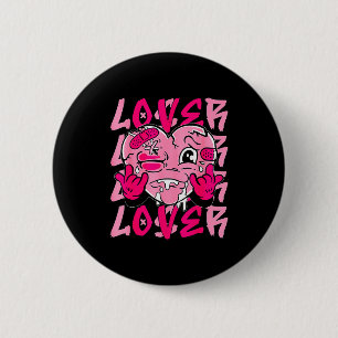 Nk Loser Lover Nk Drip Heart Matching Tee For Men  2 Inch Round Button