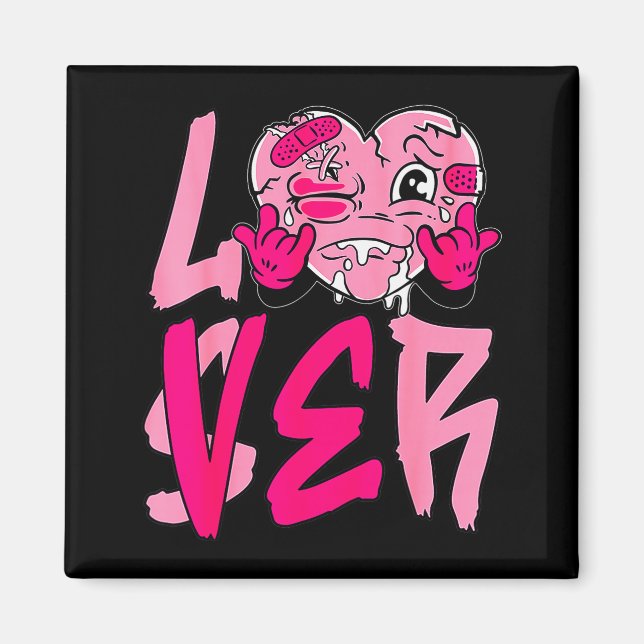 Nk Loser Lover Nk Drip Heart Matching Tee For Men  Magnet (Front)