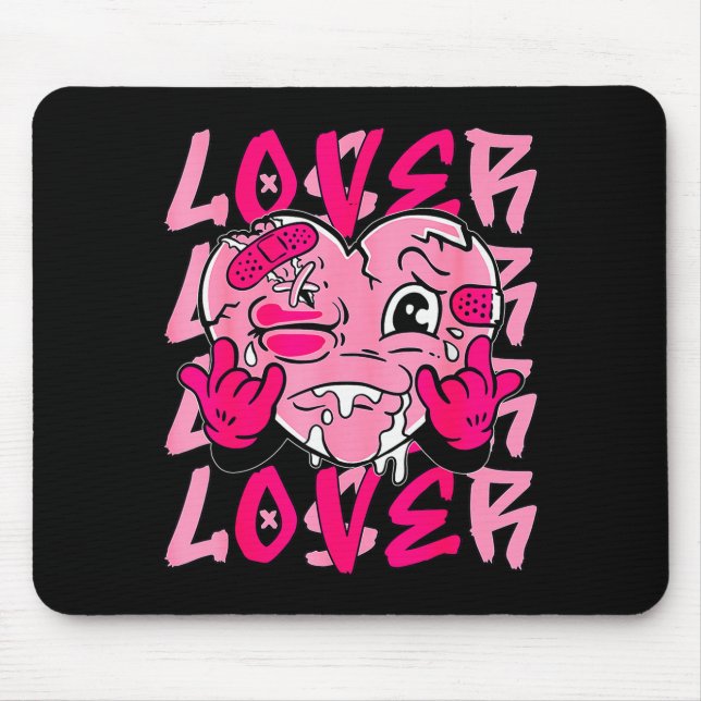Nk Loser Lover Nk Drip Heart Matching Tee For Men  Mouse Pad (Front)