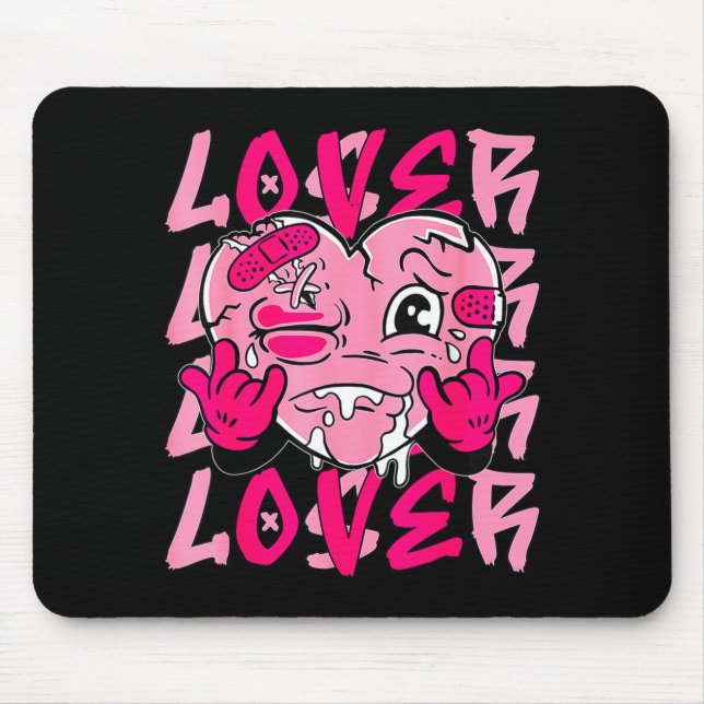 Nk Loser Lover Nk Drip Heart Matching Tee For Men  Mouse Pad (Front)